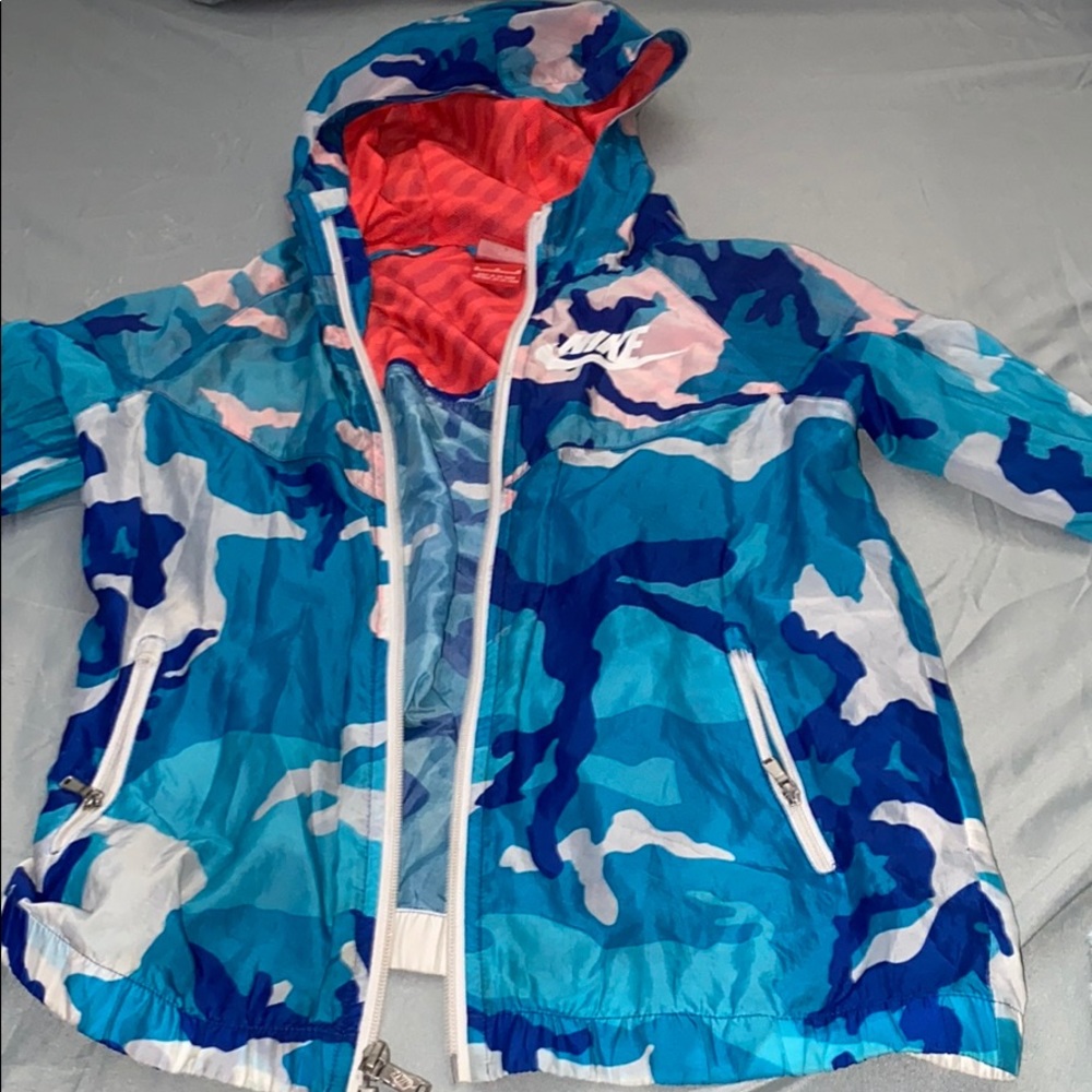 Blue nike Army fatigue windbreaker